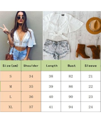 2023 Fashion Sexy Women Summer Vest Short Sleeve Top Cover Up Sleeve Blouse Tank Tops Midriff Blouses $17.94 - Women Tops