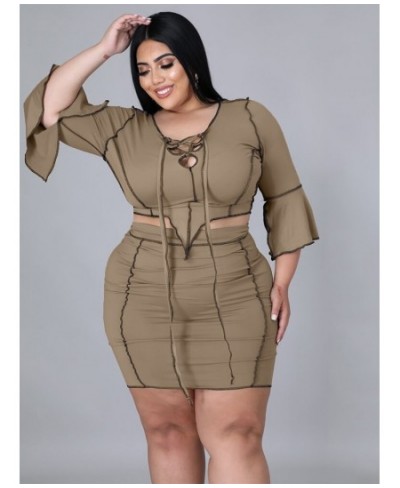 Skirt Sets Women 2 Piece Outfits Crop Top and Skirt Sexy Fashion Streetwear Plus Size Matching Sets Wholesale $46.08 - Plus S...