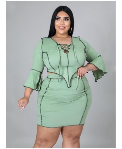 Skirt Sets Women 2 Piece Outfits Crop Top and Skirt Sexy Fashion Streetwear Plus Size Matching Sets Wholesale $46.08 - Plus S...