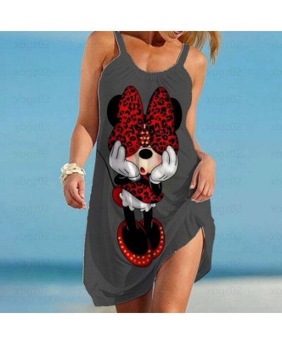 Women's Dress Minnie Mouse Elegant Dresses Boho 2022 Sling Summer Woman Loose Beach Sexy Mickey Cartoon Sleeveless Print $22....