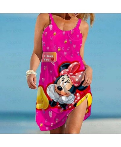 Women's Dress Minnie Mouse Elegant Dresses Boho 2022 Sling Summer Woman Loose Beach Sexy Mickey Cartoon Sleeveless Print $22....