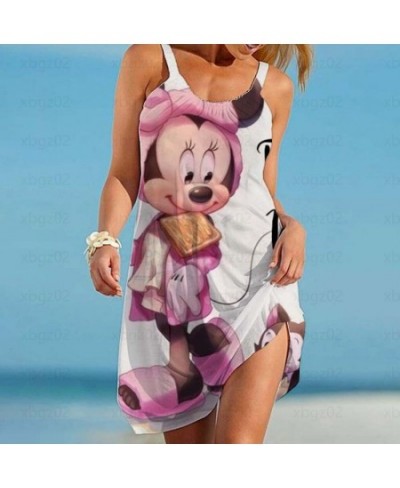 Women's Dress Minnie Mouse Elegant Dresses Boho 2022 Sling Summer Woman Loose Beach Sexy Mickey Cartoon Sleeveless Print $22....