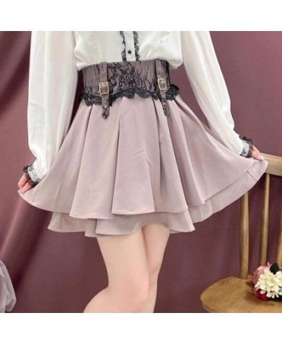 Japanese-Style Mine Mass-Produced Lace Slim Waist Multi-Layer Skirt Women Sweet Lolita Short Pleated Skirt Spring/Summer Fald...