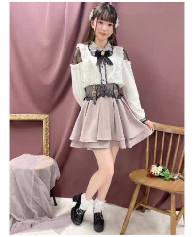 Japanese-Style Mine Mass-Produced Lace Slim Waist Multi-Layer Skirt Women Sweet Lolita Short Pleated Skirt Spring/Summer Fald...