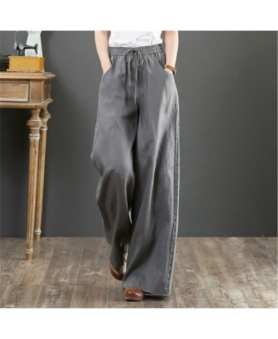 Women Pants Trousers Cotton Line Long Straight Pants for Women High Waist Wide Leg Pants Loose Casual Women Pants Trousers $2...