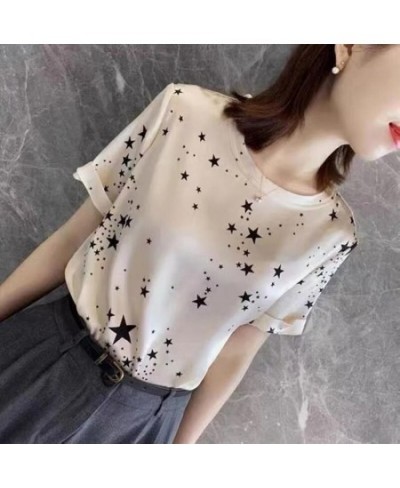 Fashion Printed Oversized Loose Short Sleeve Tops Casual Summer Female Crew Neck Pullovers Commute Women Clothing Tee Shirt $...