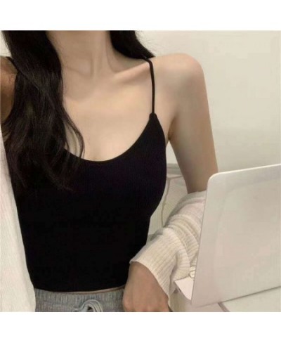 Women Seamless Crop Top Underwear Sexy Streetwear Camisole Sports Thin Straps Striped Solid Lingerie One-Piece Tube Tops $14....