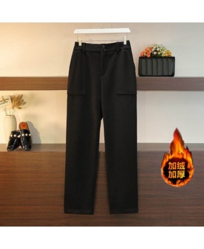 150Kg Plus Size Women's Hip 154 Autumn Winter Loose Fleece High Waist Casual Wide Leg Pants 3-Colors 5XL 6XL 7XL 8XL 9XL $91....