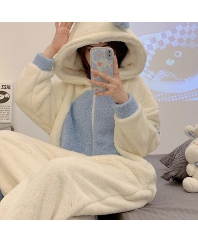 Winter Adult Kigurumis Women Pijama Onesie Jumpsuits Cartoon Sleepwear Pyjama Thicken Hoodie Korean Girls Leisure Wear Pajama...