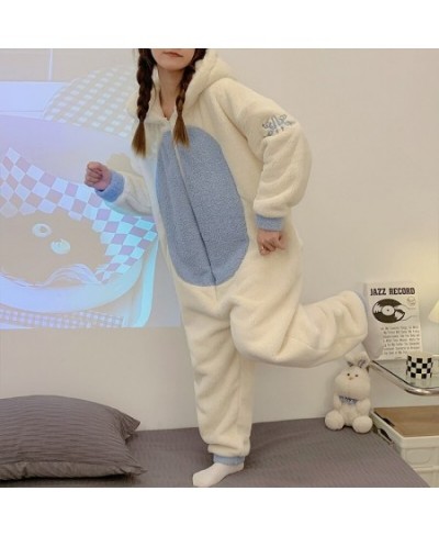 Winter Adult Kigurumis Women Pijama Onesie Jumpsuits Cartoon Sleepwear Pyjama Thicken Hoodie Korean Girls Leisure Wear Pajama...