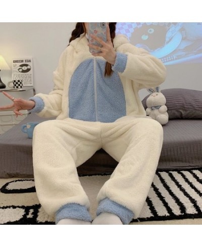 Winter Adult Kigurumis Women Pijama Onesie Jumpsuits Cartoon Sleepwear Pyjama Thicken Hoodie Korean Girls Leisure Wear Pajama...