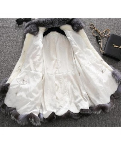 Faux Fur Coat Women's Autumn & Winter Mink Fur Coat Fox Collar Hooded Jacket Top Fur Women's Christmas Dress Autumn & Winter ...