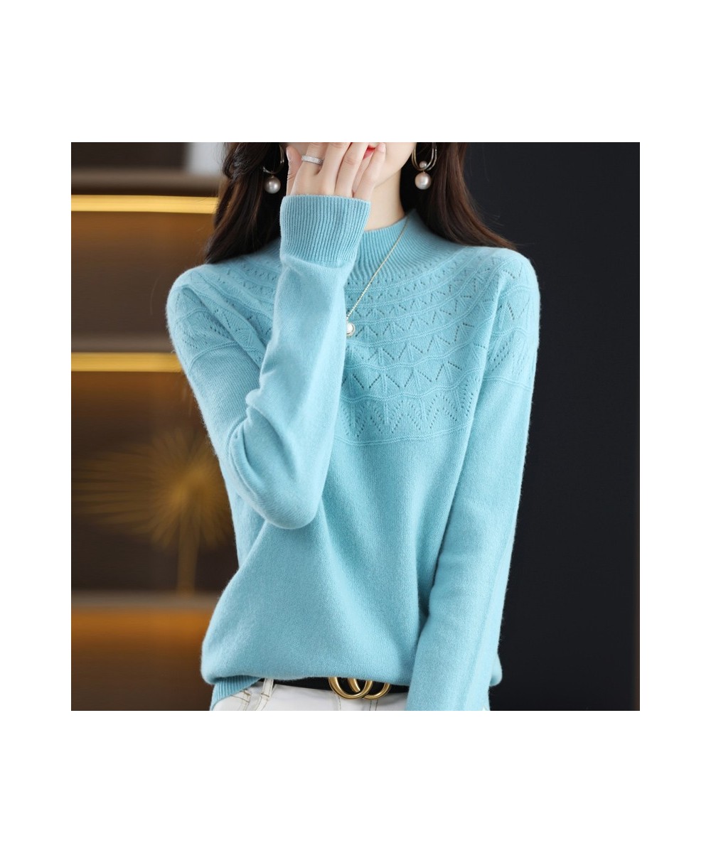 2022 New High-end First-line Ready-to-wear Seamless Sexy Half-height Hollow Wool Sweater Women's Lazy Style Vacation Sweater ...