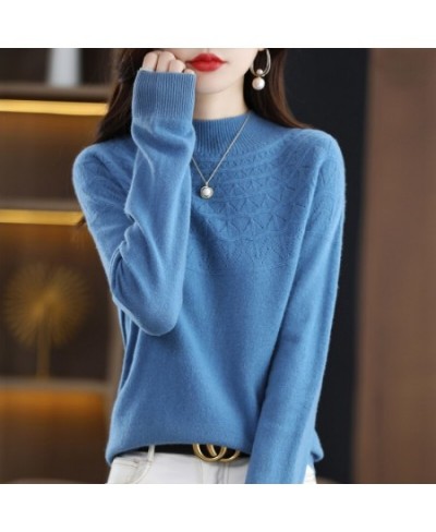 2022 New High-end First-line Ready-to-wear Seamless Sexy Half-height Hollow Wool Sweater Women's Lazy Style Vacation Sweater ...