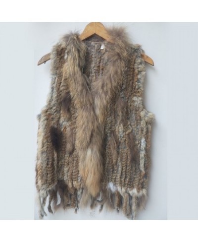 2022 Knitted Real Rabbit Fur Vest Women Fashion Real Fur Vests With Tassel For Ladies Sleeveless Autumn Fur Gilets Female $86...