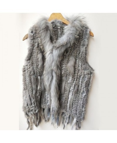 2022 Knitted Real Rabbit Fur Vest Women Fashion Real Fur Vests With Tassel For Ladies Sleeveless Autumn Fur Gilets Female $86...