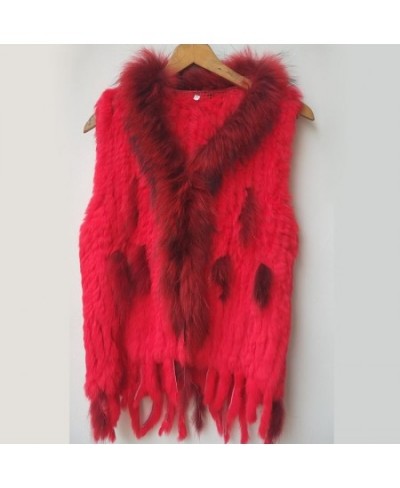 2022 Knitted Real Rabbit Fur Vest Women Fashion Real Fur Vests With Tassel For Ladies Sleeveless Autumn Fur Gilets Female $86...