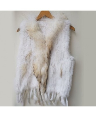 2022 Knitted Real Rabbit Fur Vest Women Fashion Real Fur Vests With Tassel For Ladies Sleeveless Autumn Fur Gilets Female $86...