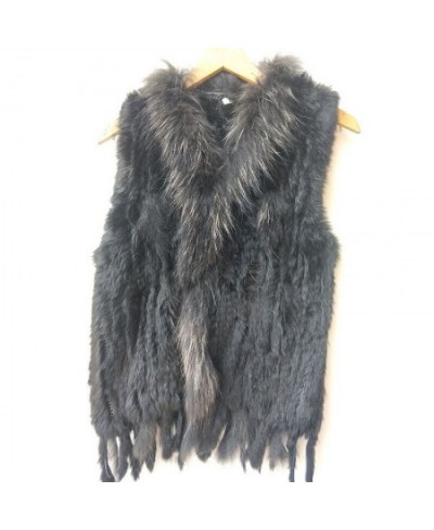 2022 Knitted Real Rabbit Fur Vest Women Fashion Real Fur Vests With Tassel For Ladies Sleeveless Autumn Fur Gilets Female $86...