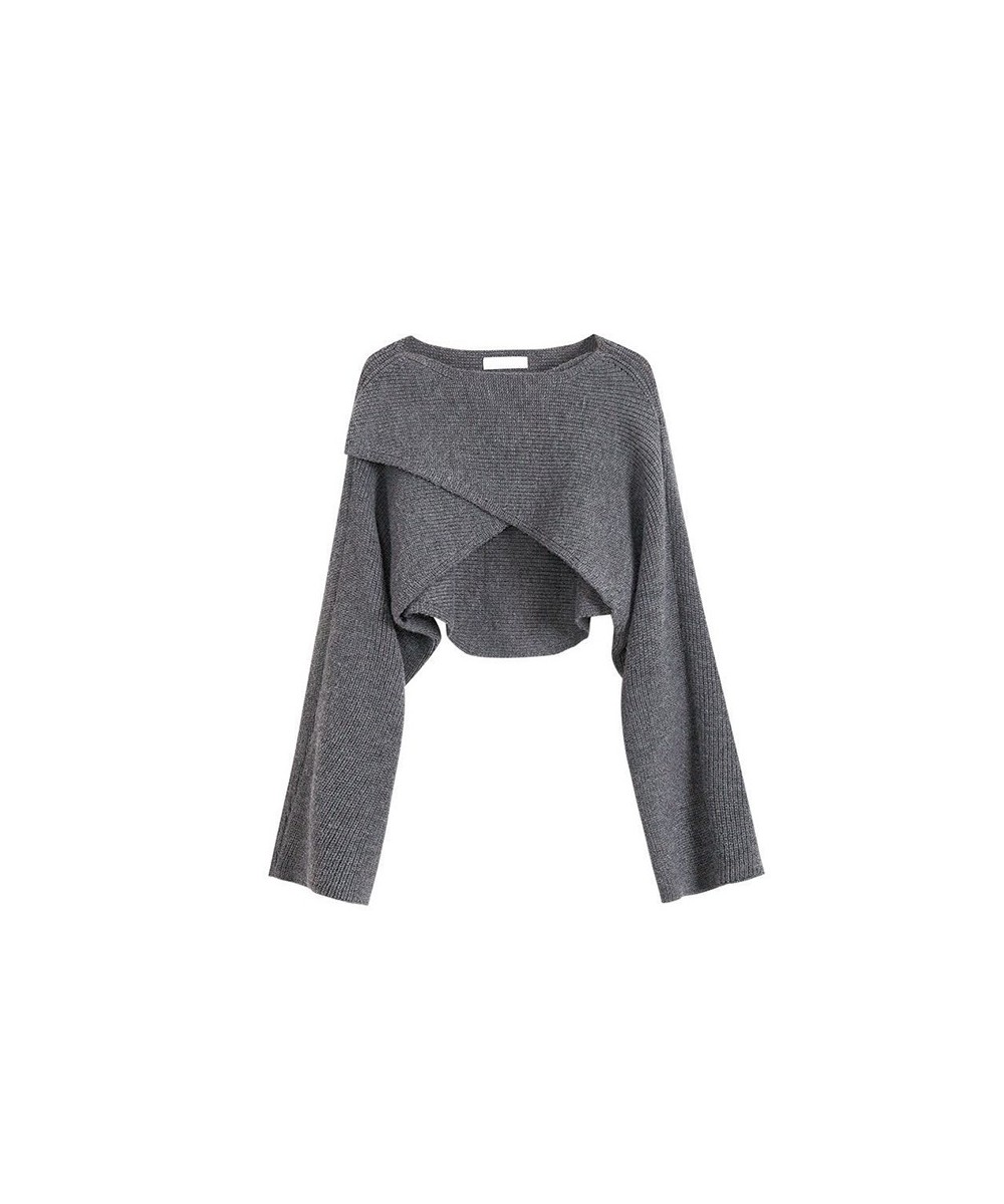 Women Autumn Winter Crew-neck Solid Color Irregular Clipping Knitwear Blouses Baggy Long Sleeve Simplicity Lady Knitted Tops ...