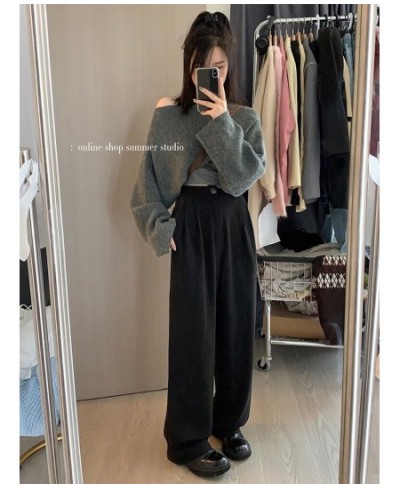 Women Autumn Winter Crew-neck Solid Color Irregular Clipping Knitwear Blouses Baggy Long Sleeve Simplicity Lady Knitted Tops ...