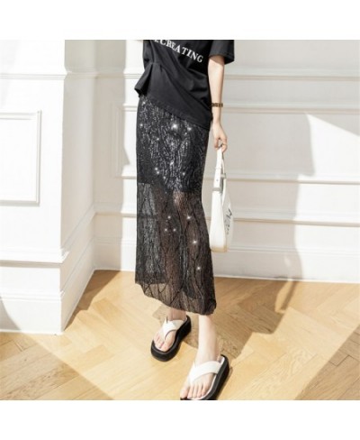 Sparkling Sequin Skirt Women Summer Casual High Waist Gentle Package Hip Long Straight Skirts Sexy Party Skirts Korean N712 $...