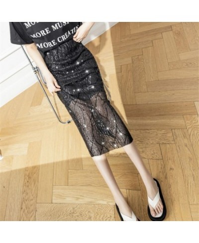 Sparkling Sequin Skirt Women Summer Casual High Waist Gentle Package Hip Long Straight Skirts Sexy Party Skirts Korean N712 $...