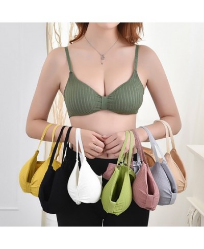 Elastic Gathering Bralette Push Up Bra Summer Anti-light Korean Style Wild Bra Tube Top Sexy No Rims Bra $24.89 - Underwear