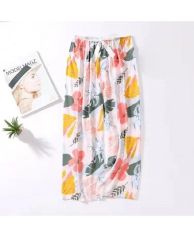 New Spring Summer Sleep Wear Women Pajama Printed Loose Sleeping Bottoms Cotton Pants Female Calf-Length Pants Lounge Home We...