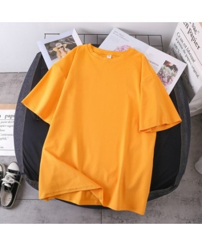 Short-sleeved T-shirt Women's Korean Version Plus Size Summer New Cotton Tshirts Student Loose Solid Color Girl Tees Top $31....