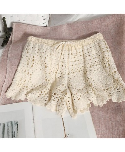 Womem Summer Beach Cotton Crochet Sets Camis Top Cotton Shorts Retro Patchwork Cute Two Pieces Set $38.04 - Suits & Sets