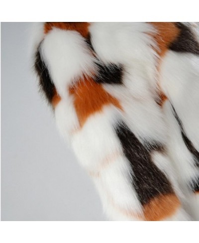 Women Mixed Color Animal Print Faux Fur Coat Female Long Sleeve Short Fur Jacket 2022 Spring and Autumn New Style $70.26 - Ja...