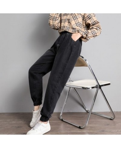 Streetwear Plus Size Baggy Jeans Women Casual Elastic High Waist Denim Harem Pants Female Fashion Loose Ankle Banded Jeans Wa...