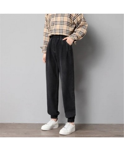 Streetwear Plus Size Baggy Jeans Women Casual Elastic High Waist Denim Harem Pants Female Fashion Loose Ankle Banded Jeans Wa...