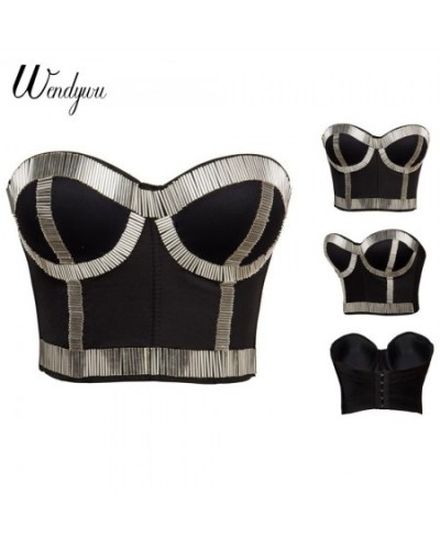 New Fashion Women Summer Sexy Gold Sequined Black Bodycon Corset $40.87 - Underwear