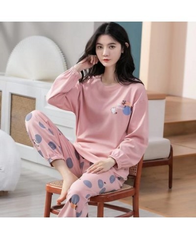 New Spring and Autumn New Pajamas Ladies Long-sleeved Trousers Cardigan Print Sweet and Fresh Home Service Women's Pajamas Se...