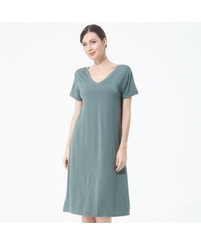 Plus Size 5XL 6XL Nightdress for Women Summer Sexy V-Neck Short Sleeve Nightgown Sleepwear Comfortable Cotton Home Dress $37....