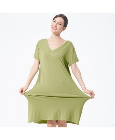 Plus Size 5XL 6XL Nightdress for Women Summer Sexy V-Neck Short Sleeve Nightgown Sleepwear Comfortable Cotton Home Dress $37....