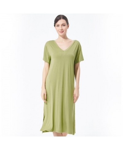 Plus Size 5XL 6XL Nightdress for Women Summer Sexy V-Neck Short Sleeve Nightgown Sleepwear Comfortable Cotton Home Dress $37....