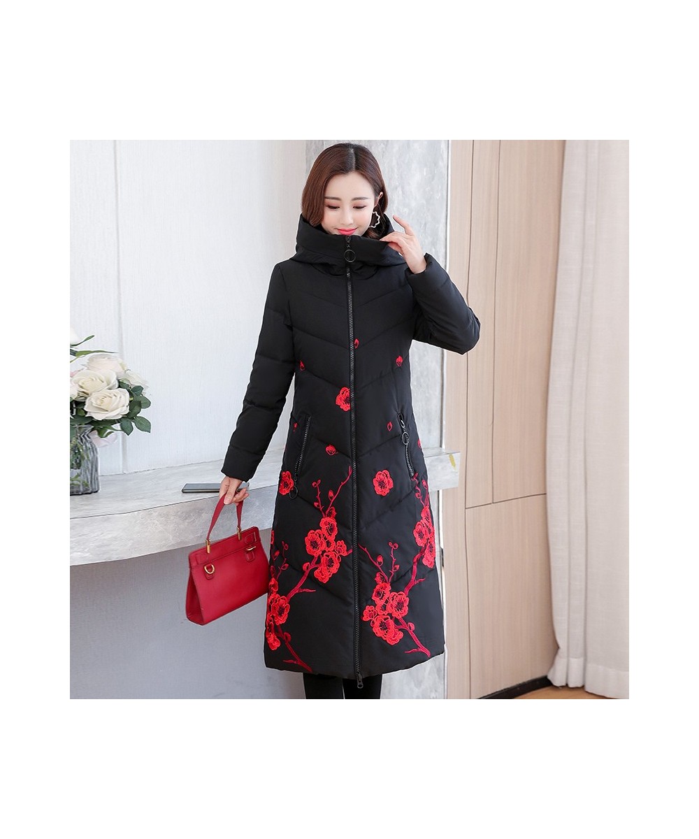 2023 New Women's Winter Jacket Hooded Embroidery Long Coat Female Casual Thick Woman Parkas High Quality Zipper Puffer Jakcet...