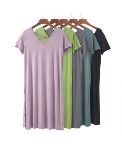 Plus Size 5XL 6XL Nightdress for Women Summer Sexy V-Neck Short Sleeve Nightgown Sleepwear Comfortable Cotton Home Dress $37....