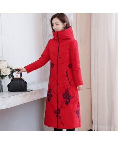 2023 New Women's Winter Jacket Hooded Embroidery Long Coat Female Casual Thick Woman Parkas High Quality Zipper Puffer Jakcet...