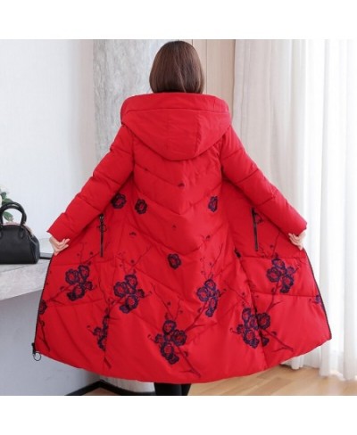 2023 New Women's Winter Jacket Hooded Embroidery Long Coat Female Casual Thick Woman Parkas High Quality Zipper Puffer Jakcet...