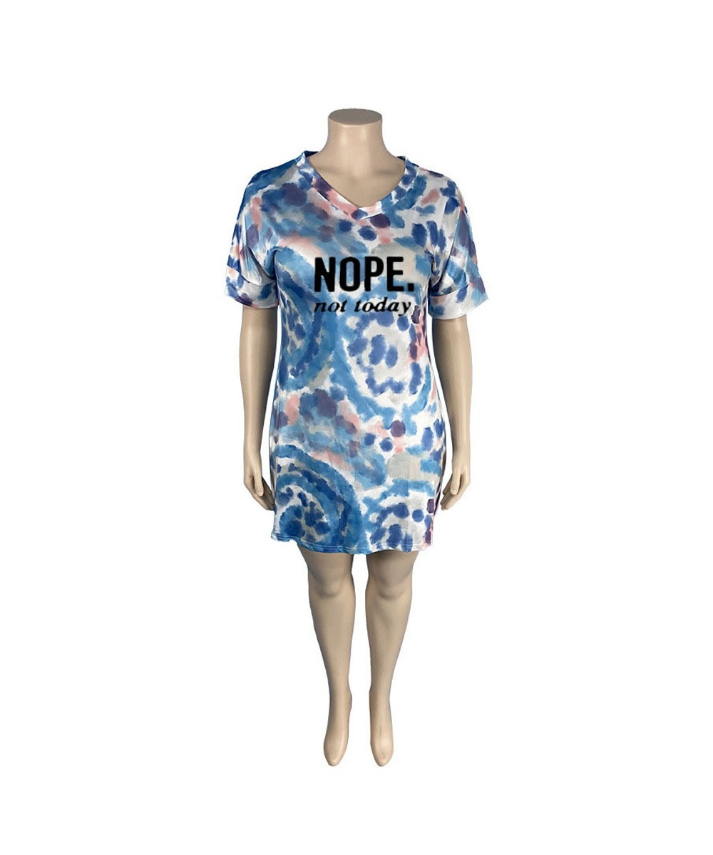 Plus Size Tie Dye Print Short Dresses for Women's Clothing 2022 Letter Print Deep V Neck Short Sleeve Bodycon Vestidos $47.28...