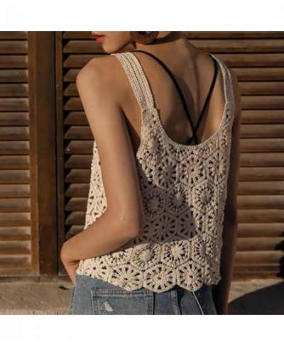 Fashion Hollow Out Tank Tops Corset Top Camisole Knitted Sleeveless Girls $21.35 - Underwear