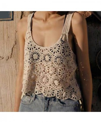 Fashion Hollow Out Tank Tops Corset Top Camisole Knitted Sleeveless Girls $21.35 - Underwear