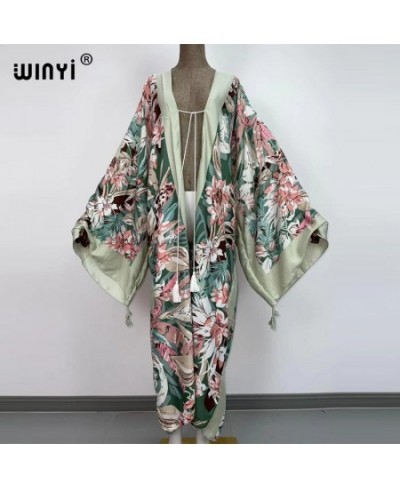 America Middle East Sunmer Women Cardigan stitch robe femme Cocktail sexcy Boho Maxi African Holiday Batwing Sleeve Silk Robe...