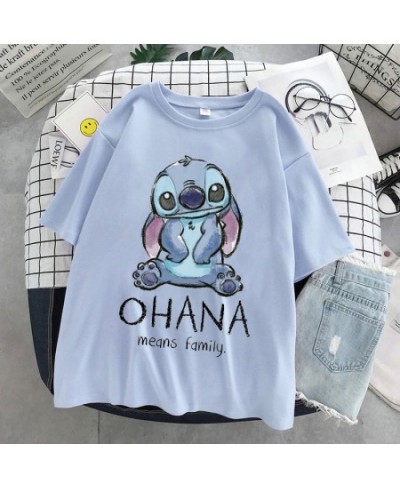 Stitch T-shirt ladies summer cartoon top T-shirt fashion men and women with the same white T-shirt bottoming $20.27 - Tops & ...