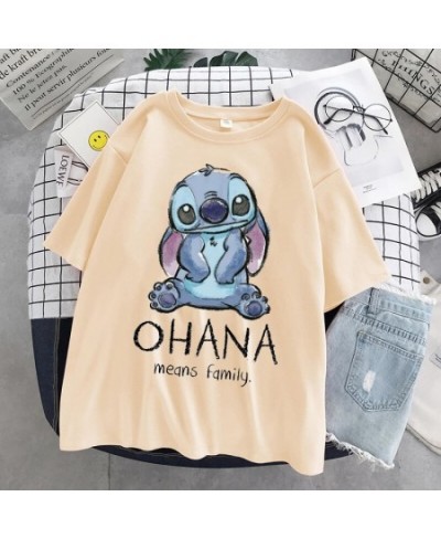 Stitch T-shirt ladies summer cartoon top T-shirt fashion men and women with the same white T-shirt bottoming $20.27 - Tops & ...