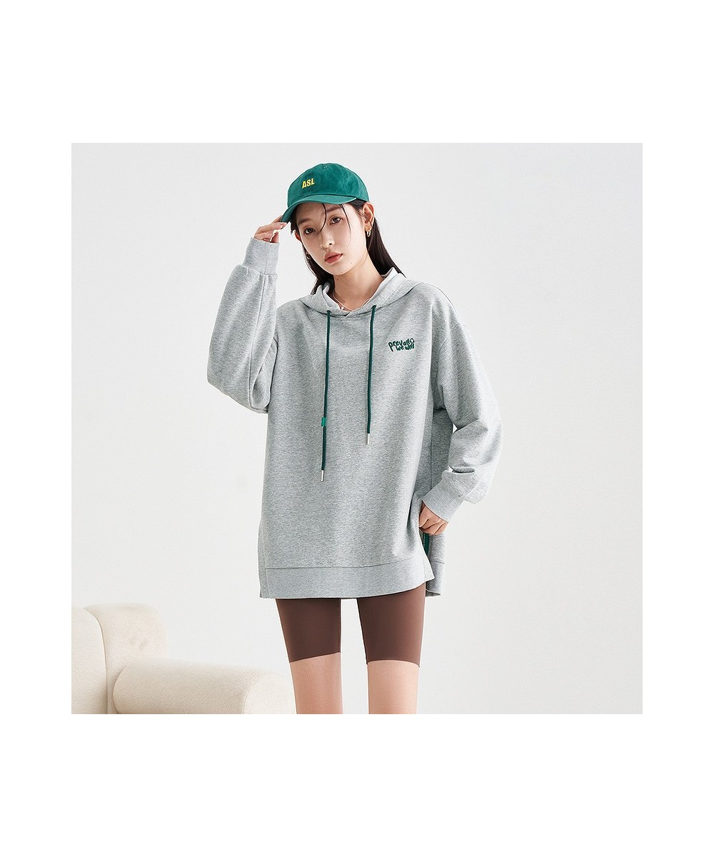 Women Hoodies 2023 Spring Long Sleeve Loose Hooded Sweatshirts Letter Print Split Hem Casual Chic Pullover $57.89 - Hoodies &...